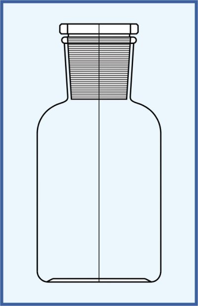 Reagenční  lahev - širokohrdlá - prachovnice, se zabroušenou zátkou - čirá
