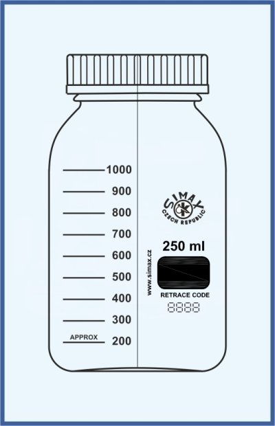 Reagent bottles acc. to DIN - square, with blue cap 140 °C resistant, screw GL 80 - clear