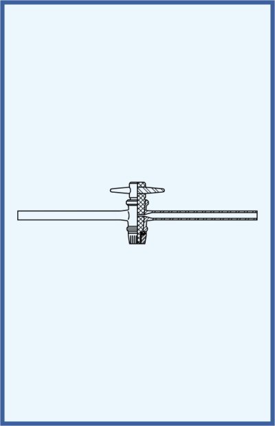 Stopcocks, valve and keys - single way stopcock - complete with PTFE key