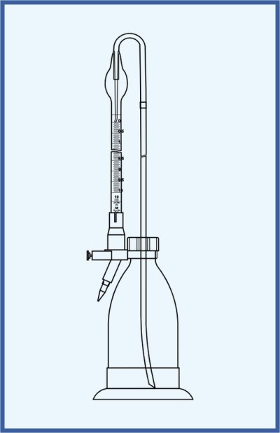 Automatische Bürette nach Schilling - mit Zubehör - mit Schellbach Streifen, mit Zubehör, Flasche 1000 ml