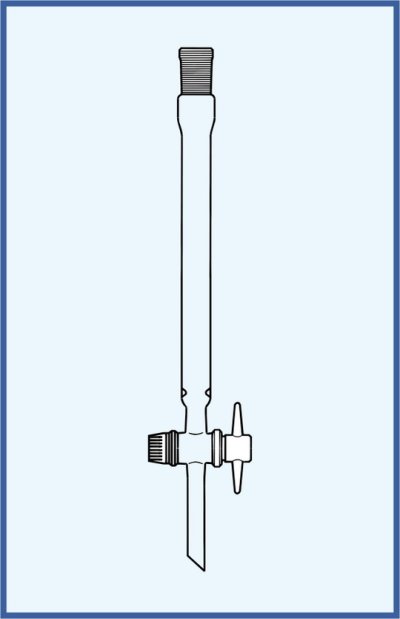 Chromatographie-Säule - mit Einstichen und NS Hülse, mit Hahn und PTFE Küken