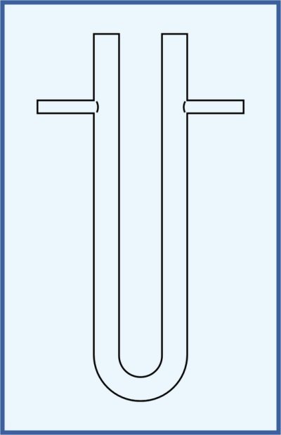 U - Röhre mit zwei Seitenröhren