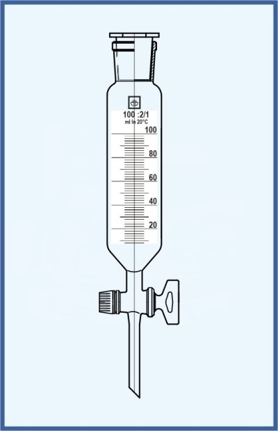 Funnels separatory cylindrical - with SJ stopper and glass SJ stopcock